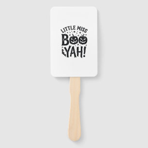 Little Miss Boo Yah Vintage Halloween Shirt Design Hand Fan