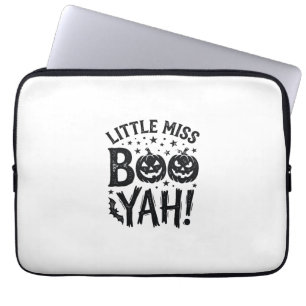 Little Miss Boo Yah Vintage Halloween Shirt Design Laptop Sleeve