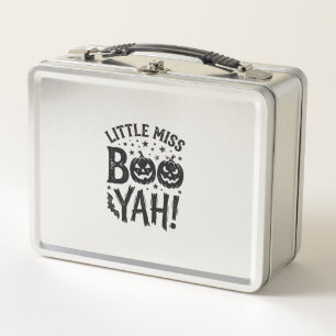 Little Miss Boo Yah Vintage Halloween Shirt Design Metal Lunch Box