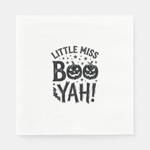 Little Miss Boo Yah Vintage Halloween Shirt Design Napkin