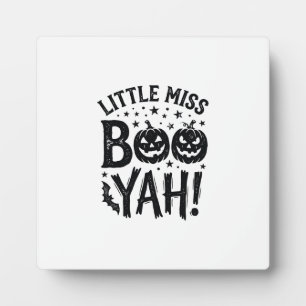 Little Miss Boo Yah Vintage Halloween Shirt Design Plaque
