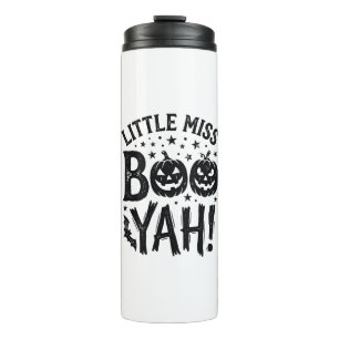 Little Miss Boo Yah Vintage Halloween Shirt Design Thermal Tumbler
