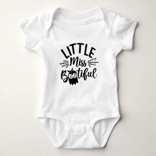 Little miss bootiful halloween lettering baby bodysuit