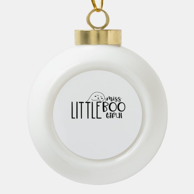 Little Miss Bootiful Retro Classic Ceramic Ball Christmas Ornament (Front)