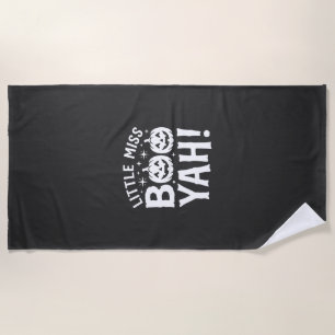 Little Miss Booyah Halloween Pumpkin Design_1 Beach Towel