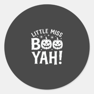 Little Miss Booyah Halloween Pumpkin Design_1 Classic Round Sticker