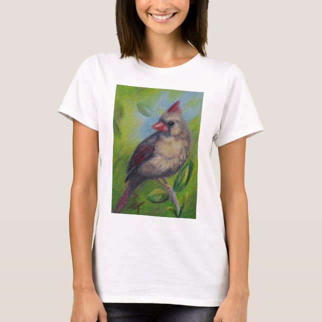 Little Miss Cardinal aceo Ladies T-shirt (Front)