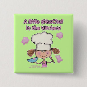 Little Miss Chef 15 Cm Square Badge