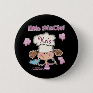 Little Miss Chef Personalise 6 Cm Round Badge