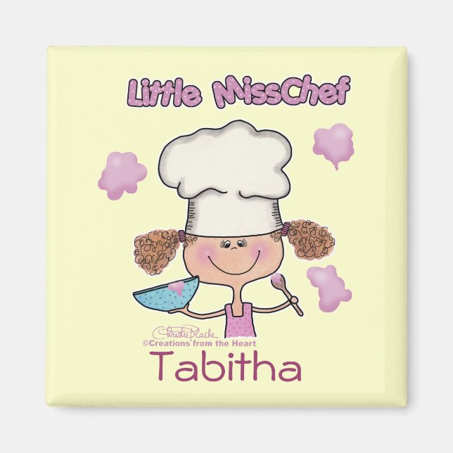 Little Miss Chef Personalise Magnet (Front)