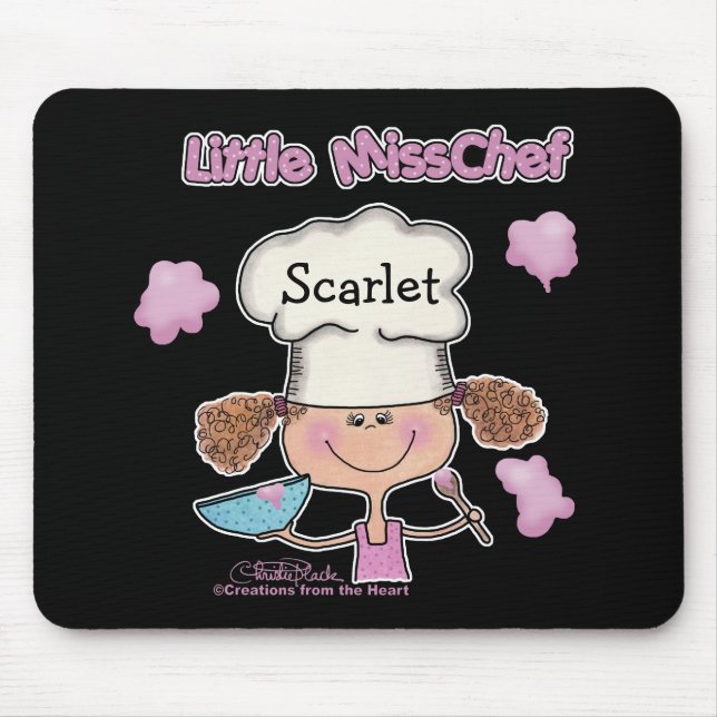 Little Miss Chef Personalise Mouse Mat (Front)