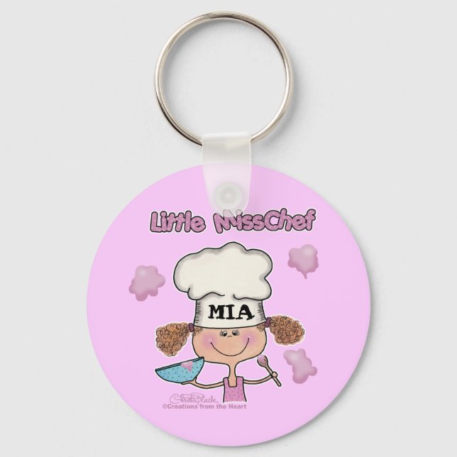 Little Miss Chef Personalize Key Ring (Front)