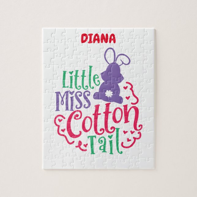 "LITTLE MISS COTTON TAIL"  PUZZLE PERSONALIZED. (Vertical)