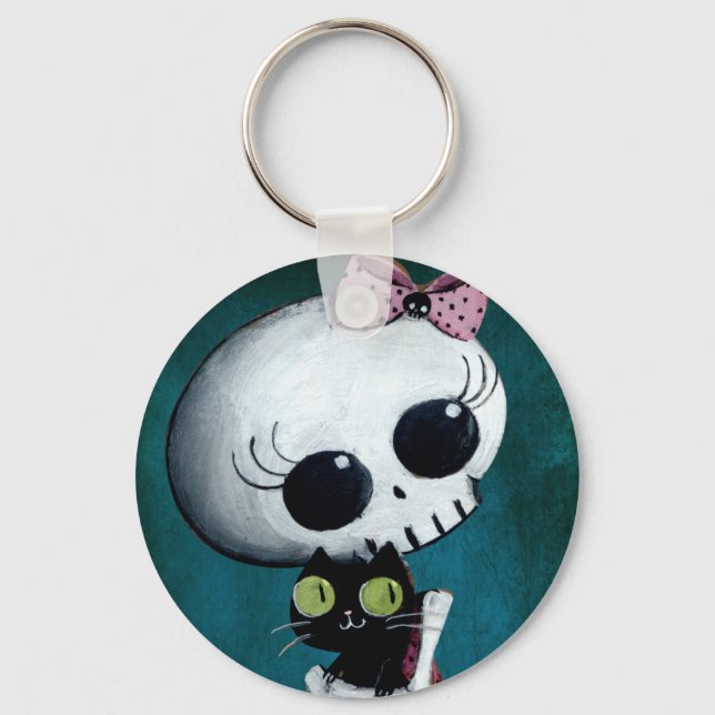 Little Miss Death - Halloween Beauty Key Ring (Front)