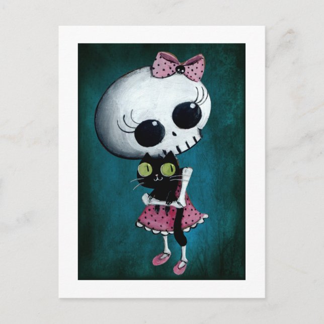 Little Miss Death - Halloween Beauty Postcard (Front)