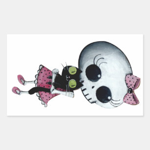 Little Miss Death - Halloween Beauty Rectangular Sticker