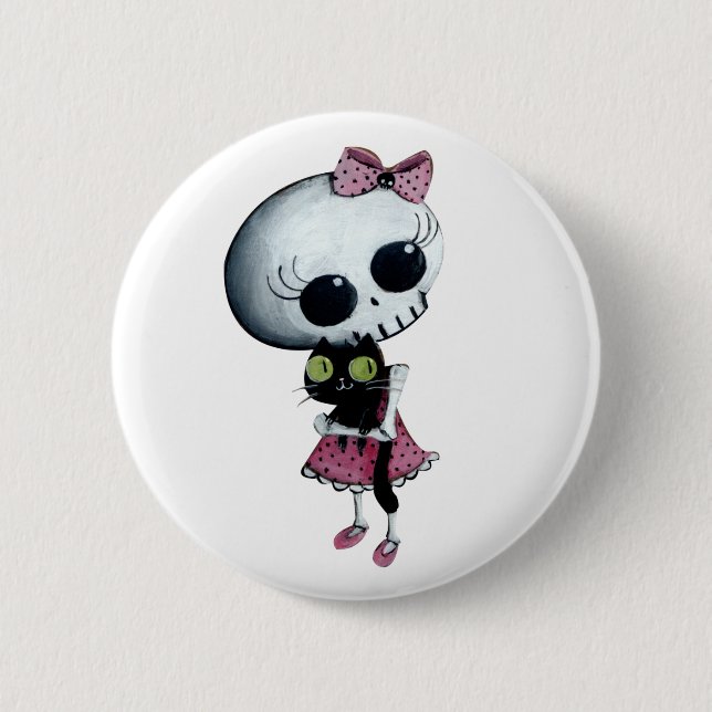Little Miss Death - Hallowen Beauty 6 Cm Round Badge (Front)