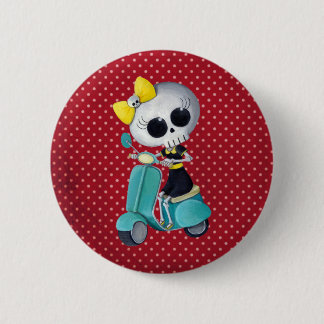 Little Miss Death on Scooter 6 Cm Round Badge