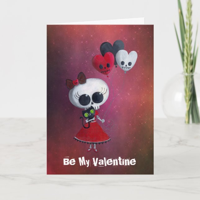 Little Miss Death Valentine Holiday Card (Front)