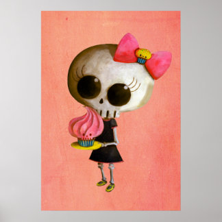 Little Miss Death with Cupcake Poster