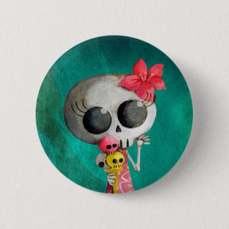 Little Miss Death with Halloween Ice Cream 6 Cm Round Badge