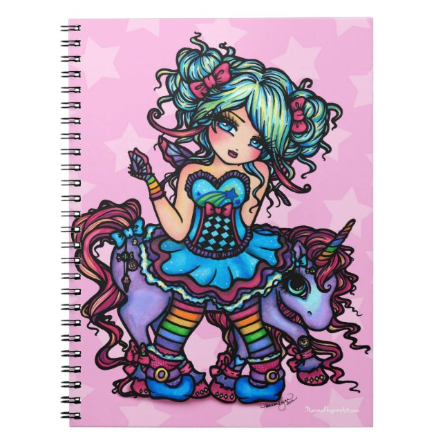 Little Miss Deelish Fairy Unicorn Princess Fantasy Notebook (Front)