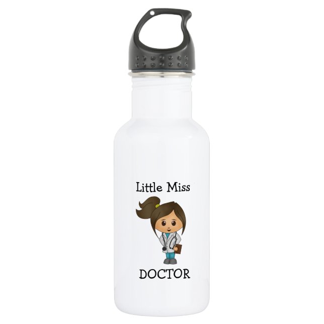 Little Miss Doctor - Cute Brunette 532 Ml Water Bottle (Front)