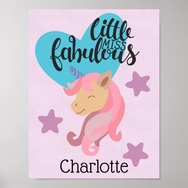 Little Miss Fabulous Unicorn Poster (Front)