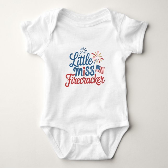 Little Miss Firecracker  Baby Bodysuit (Front)