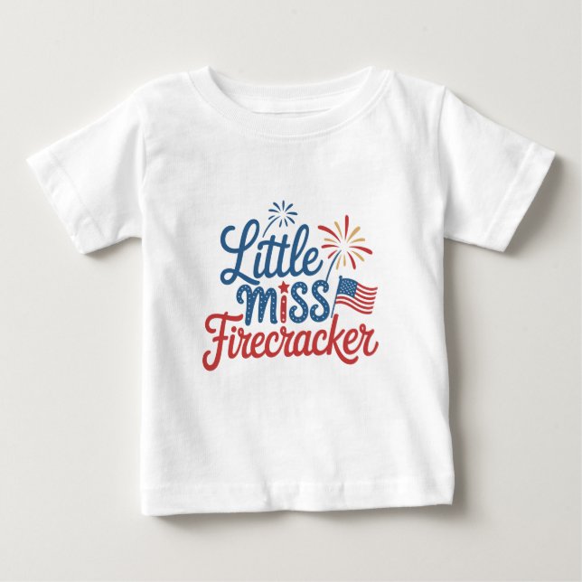 Little Miss Firecracker  Baby T-Shirt (Front)