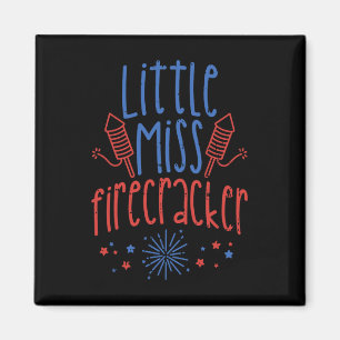 Little Miss Firecracker Funny 4th Of July Patriot Magnet