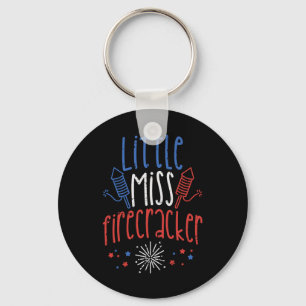 Little Miss Firecracker Funny 4th Of July Pride Gi Key Ring