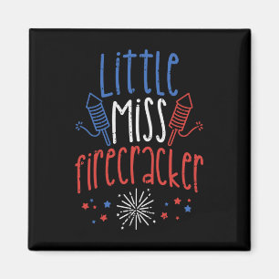 Little Miss Firecracker Funny 4th Of July Pride Gi Magnet