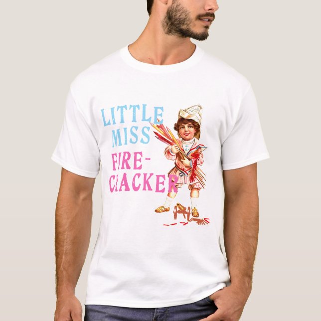 Little Miss Firecracker Vintage Americana T-Shirt (Front)