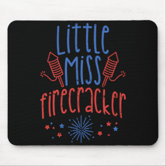 Little Miss Fireer Funny 4th Of July Patriot Girls Mouse Mat