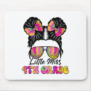 Little Miss Fourth 4th Grade Girl Messy Bun Ck To Mouse Mat