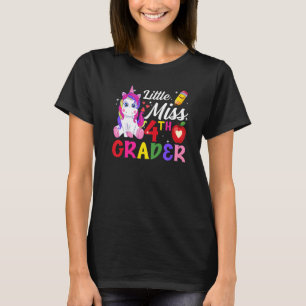 Little Miss Fourth Grader Unicorn First Day Of Sch T-Shirt