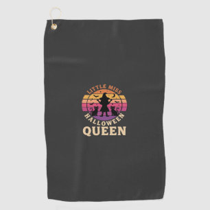 Little Miss Halloween Queen Witch Cat Design_1 Golf Towel