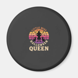 Little Miss Halloween Queen Witch Cat Design_1 Magnet