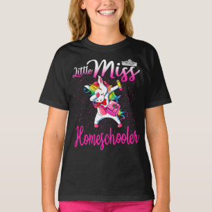 Little Miss Homeschooler Unicorn Back To School T-Shirt