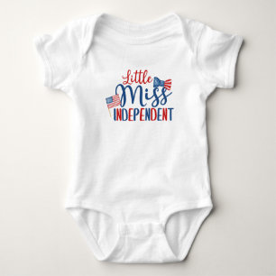 Little Miss Independant, 4th of July Baby Bodysuit