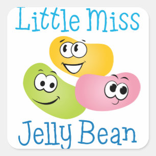 Little Miss Jelly Bean Square Sticker