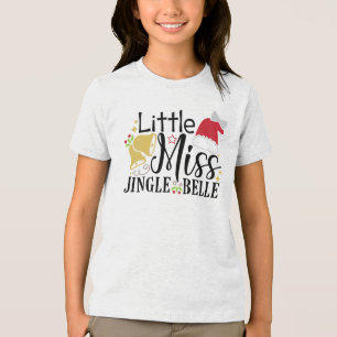 Little Miss Jingle Belle Christmas Holidays Tri-Blend Shirt