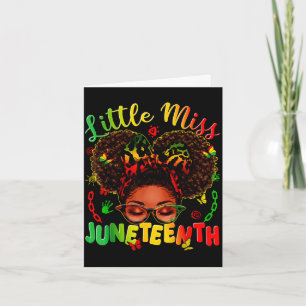 Little miss juneteenth afro pride black afro hair card