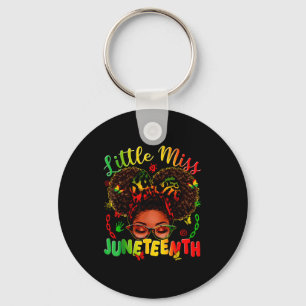 Little miss juneteenth afro pride black afro hair key ring