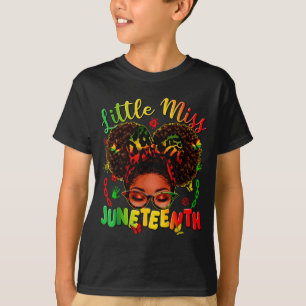 Little miss juneteenth afro pride black afro hair T-Shirt