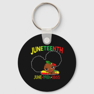 Little Miss Juneteenth Celebrate 19th 1865 June Bl Key Ring