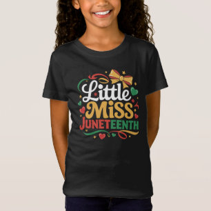 Little Miss Juneteenth For Girls Coquette Bow Cute T-Shirt