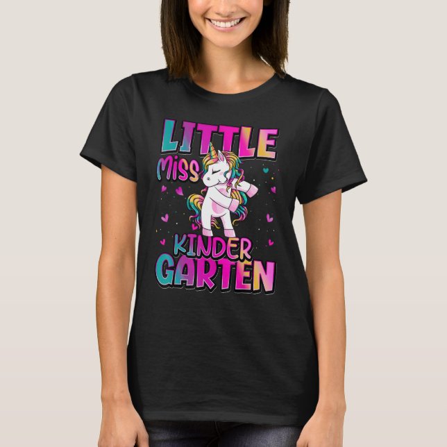 Little Miss Kindergarten Back To School Girls Kind T-Shirt (Front)