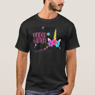 Little Miss Kindergarten Cutie Unicorn Back To Sch T-Shirt